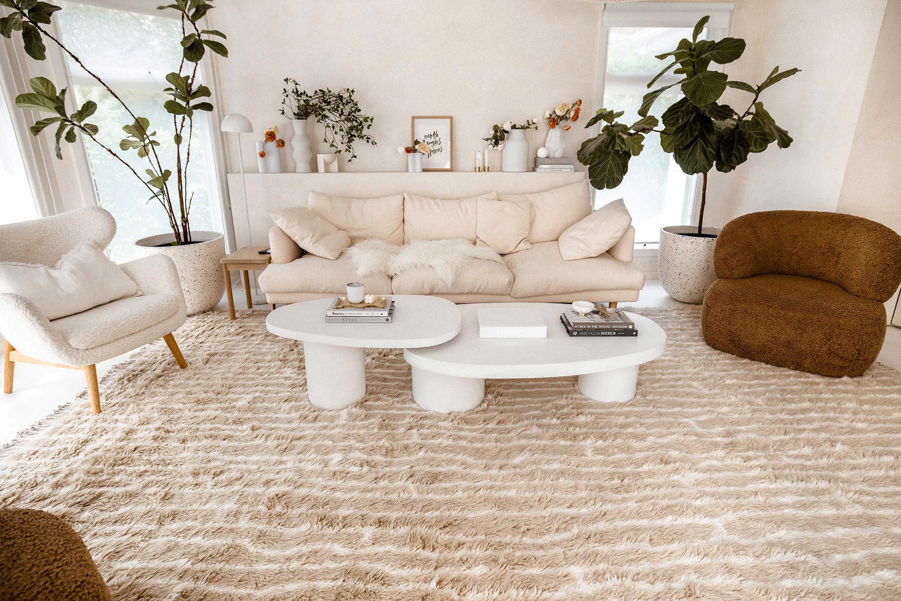 Daria Beige and Cream Abstract Tribal Wool Rug *NO RETURNS UNLESS FAULTY