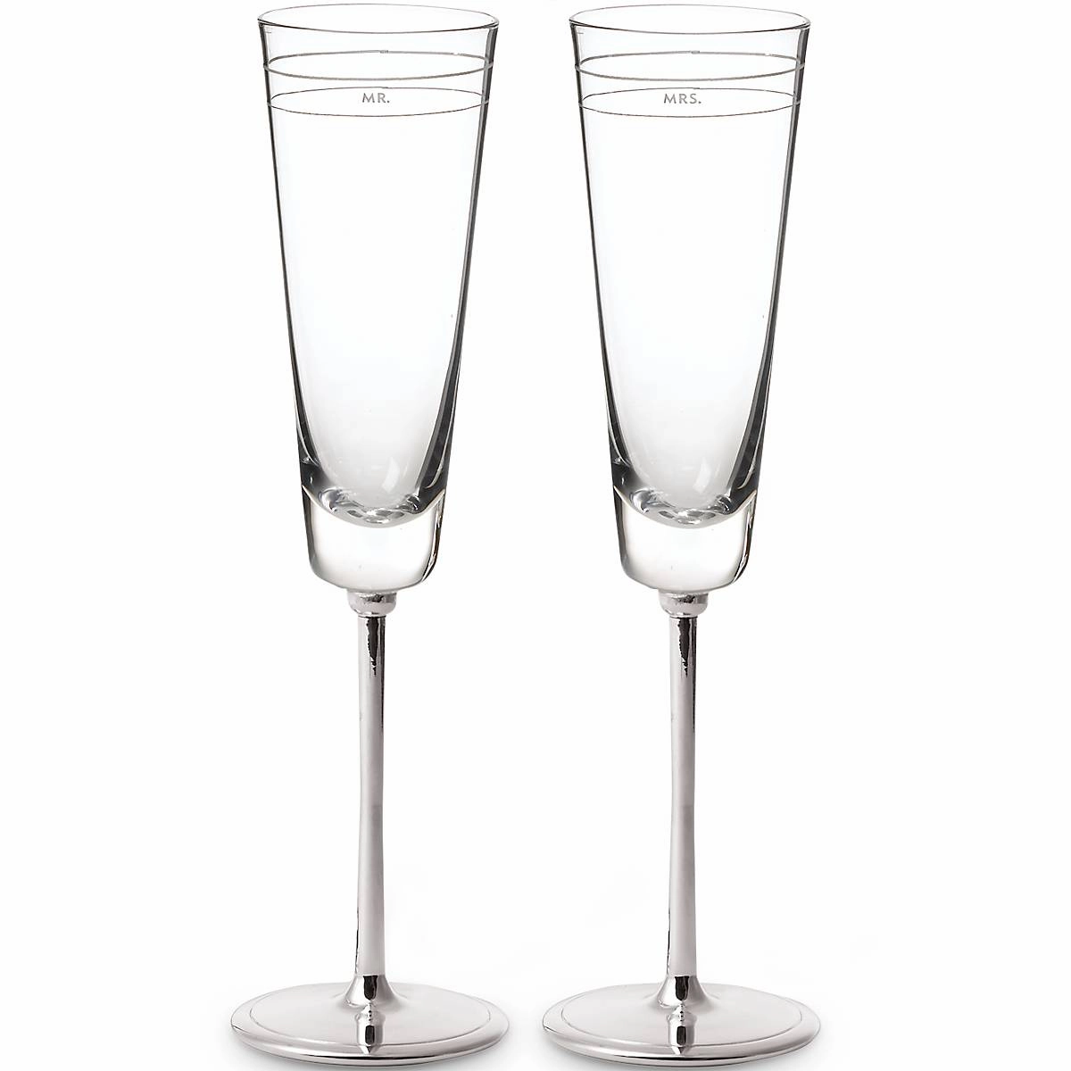 Darling Point "Mr." and "Mrs." 2 pc Champagne Fluteglass cups ,personalized mugs 