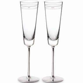 Darling Point "Mr." and "Mrs." 2 pc Champagne Fluteglass cups ,personalized mugs 