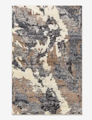 Dasia Hand-Knotted Wool Moroccan Shag Rugmodern color block patchwork rug