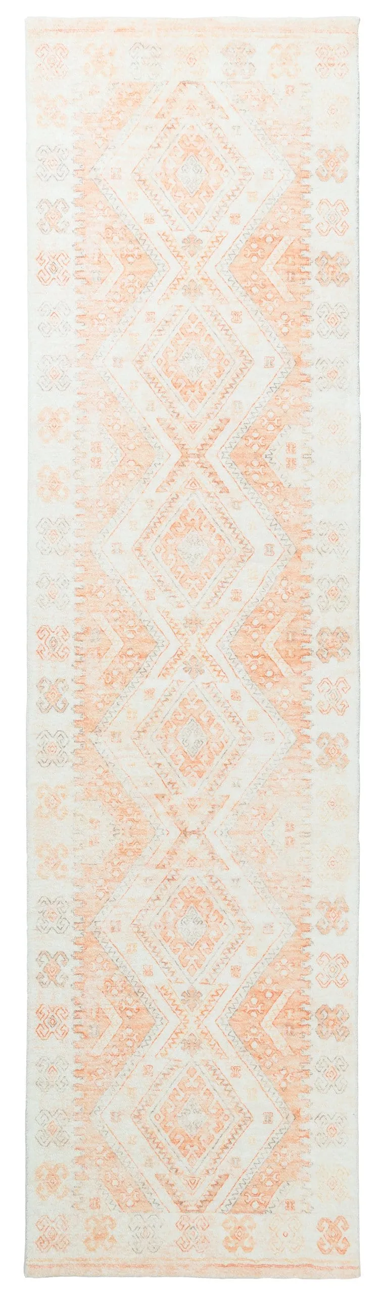 Dayanna Orange and Cream Tribal Washable Runner Rug *NO RETURNS UNLESS FAULTYmodern color block patchwork rug