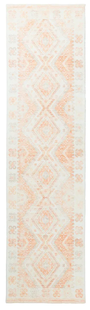Dayanna Orange and Cream Tribal Washable Runner Rug *NO RETURNS UNLESS FAULTYmodern color block patchwork rug