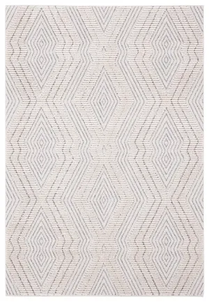Dayna Ivory and Grey Textured Diamond Tribal Rugmodern color block patchwork rug