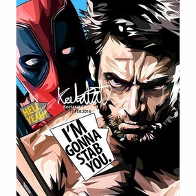 Deadpool Vs Wolverine Pop Art Poster Wall Decoration Drawing Marvelmodern abstract painting decor