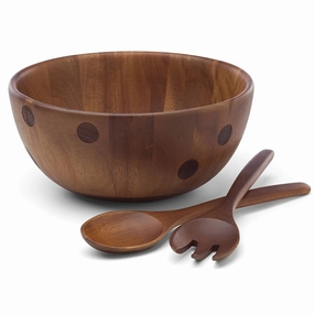 Deco Dot Salad Bowl With Serversafternoon tea dessert tray