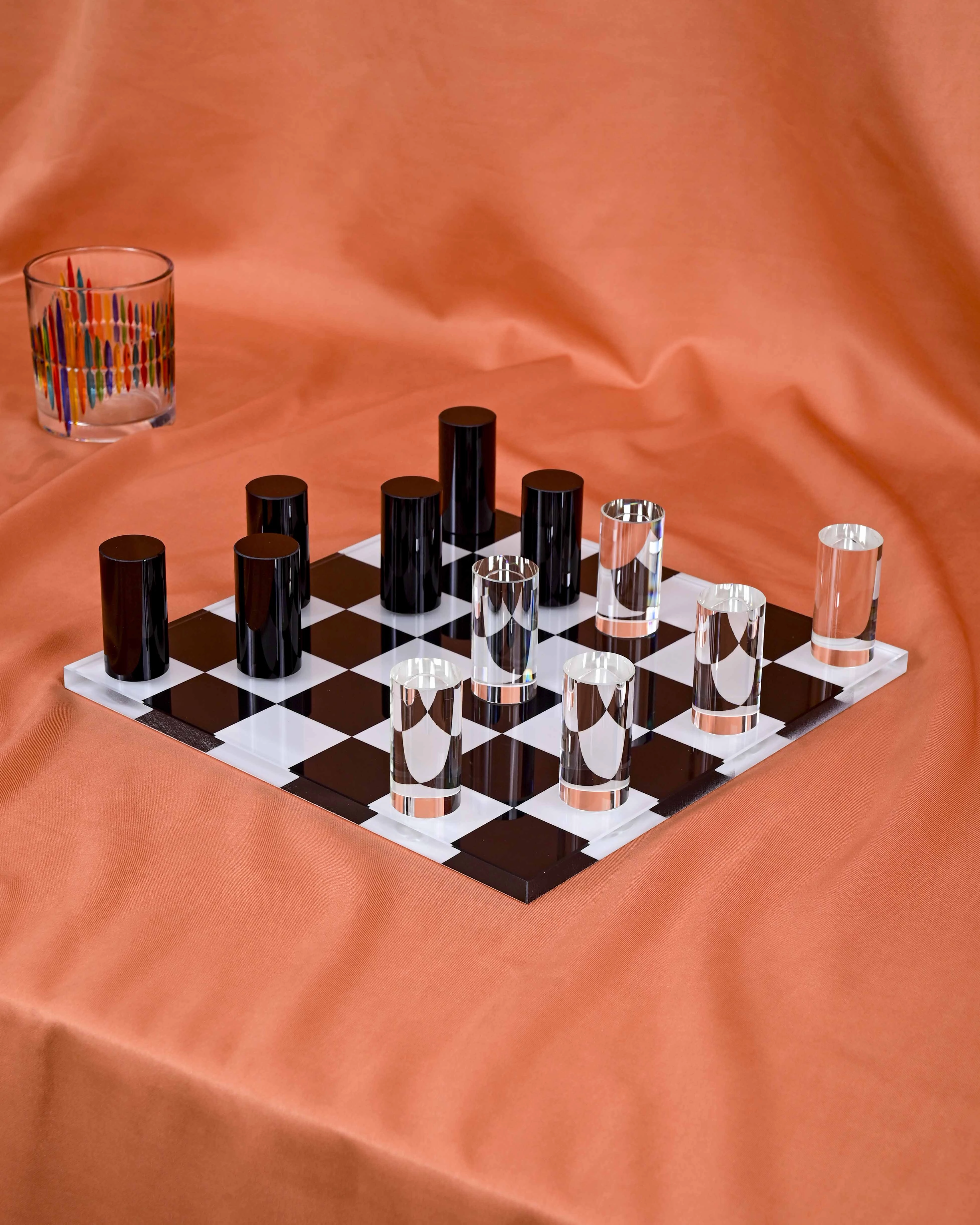 Decorative Crystal Chess Board Table Top Decor