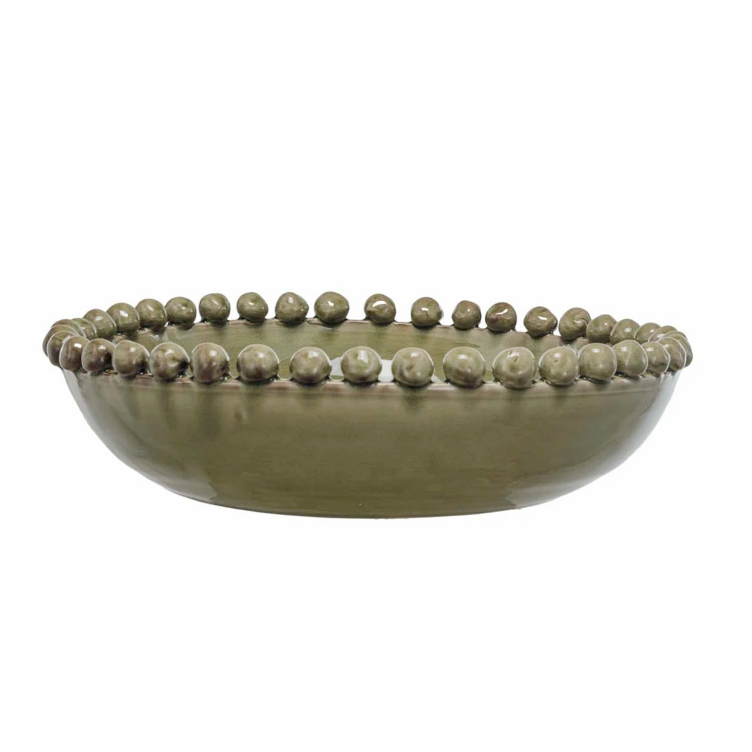 Decorative Handmade Terra-cotta Bowl with Hobnail Edgenordic style desktop ornaments