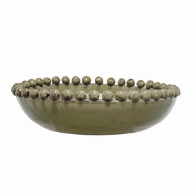 Decorative Handmade Terra-cotta Bowl with Hobnail Edgenordic style desktop ornaments