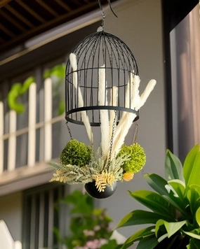 Decorative Hanging Cage Planter - Largehome decor ,wall decor 