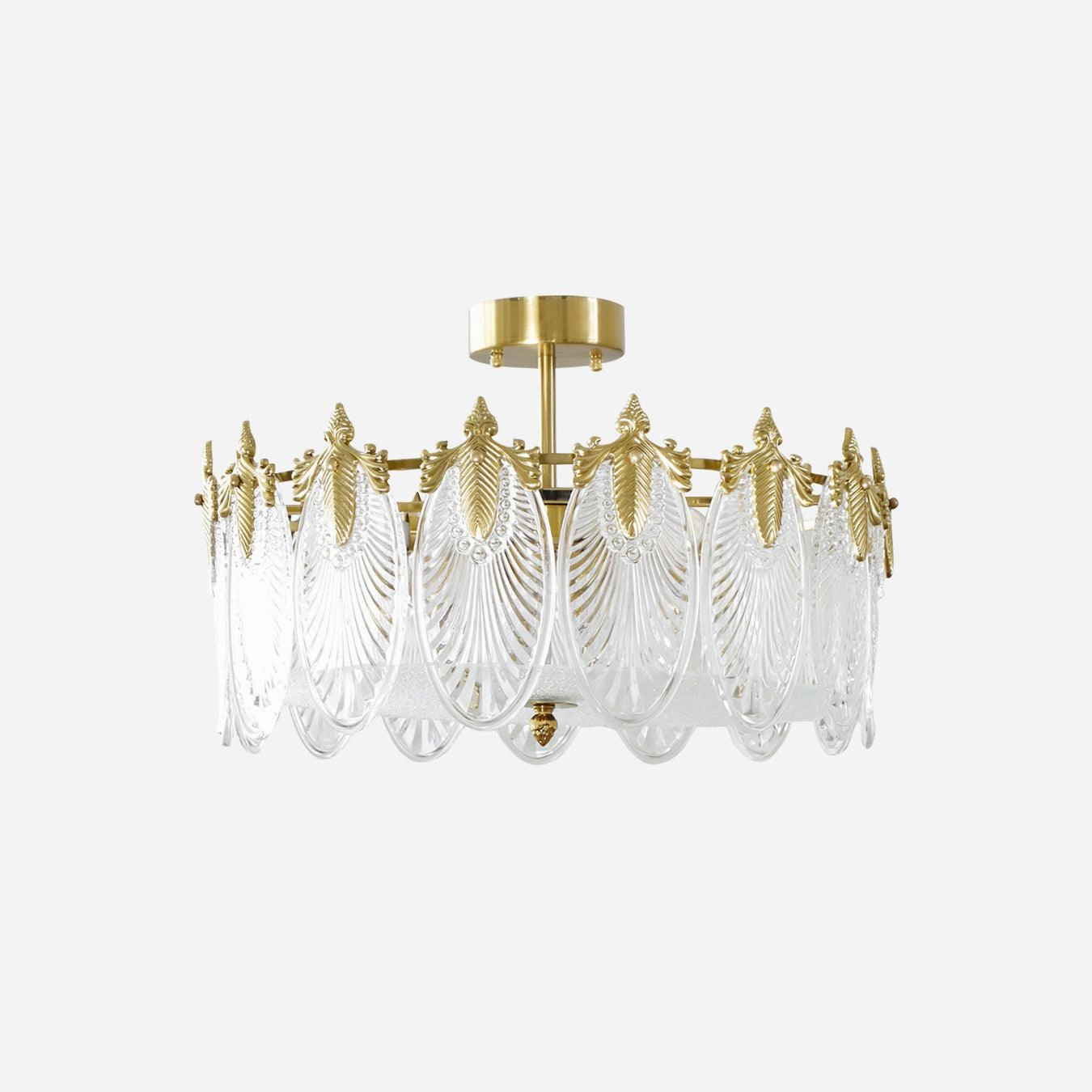 Decorative Pattern Glass Round Chandelier