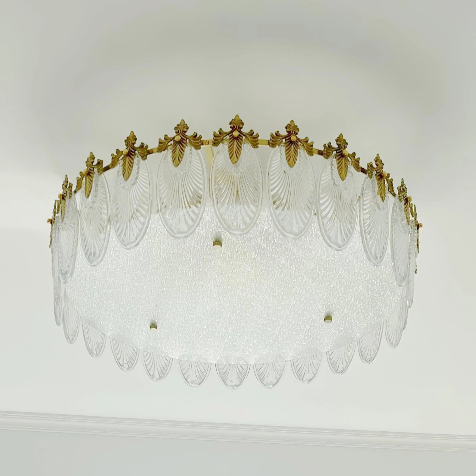 Decorative Pattern Glass Round Chandelier