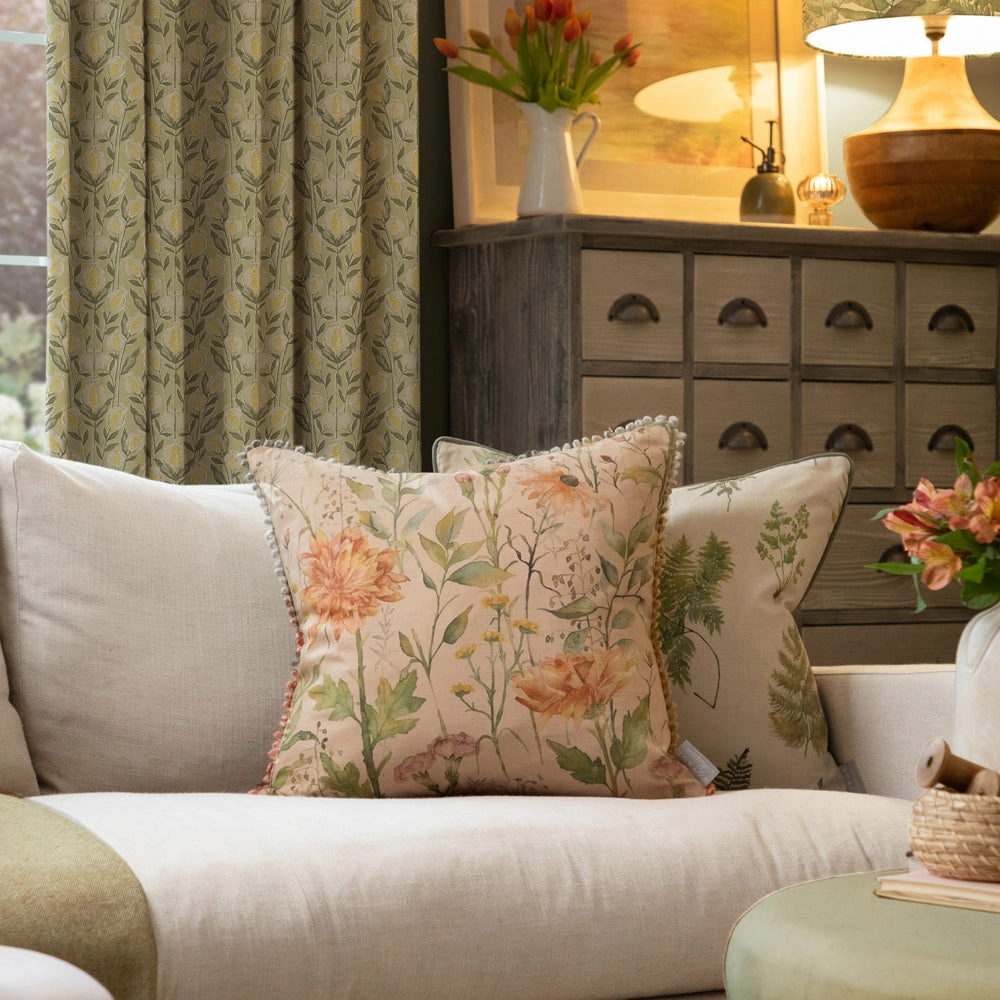 Delamere Printed Cushion Apricot