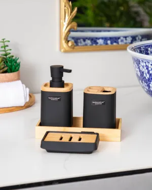 Delightful 4 Piece Bathroom Set - Blackbathroom decor,boho bathroom decor,minimalist bathroom decor