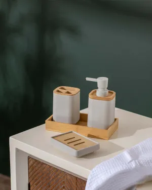 Delightful 4 Piece Bathroom Set - Whitebathroom decor,boho bathroom decor,minimalist bathroom decor
