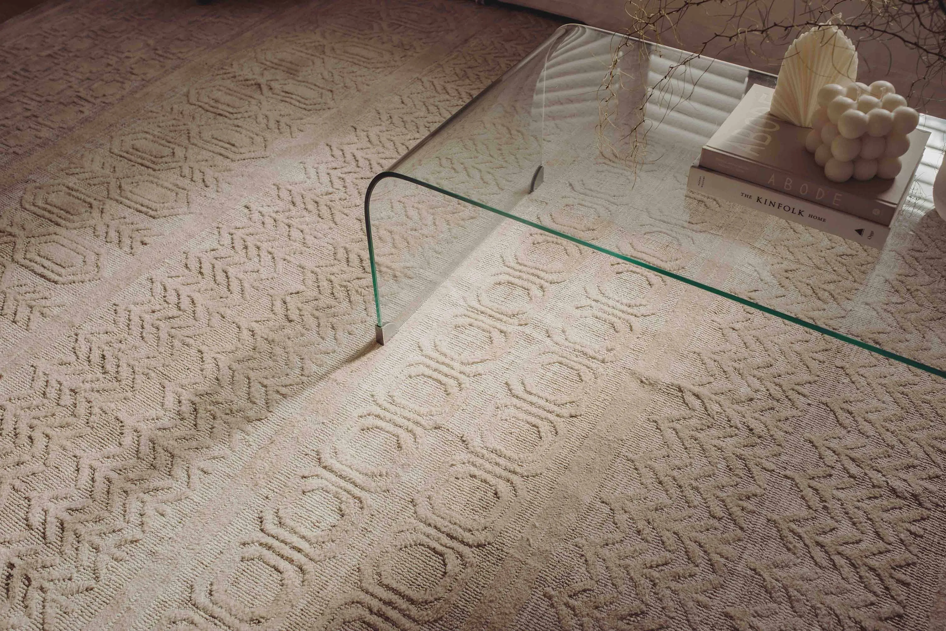 Delphine Ivory and Beige Tribal Transitional Rug