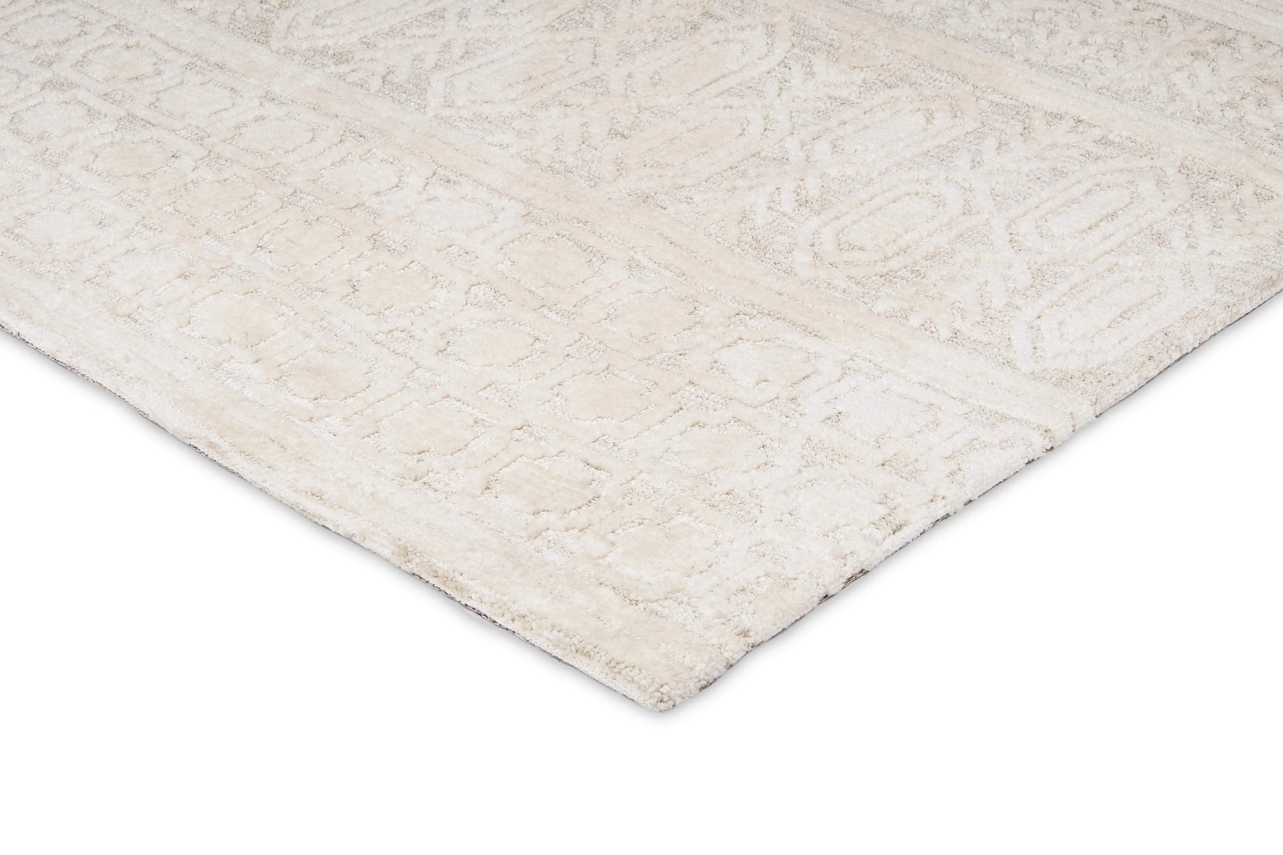 Delphine Ivory and Beige Tribal Transitional Rug