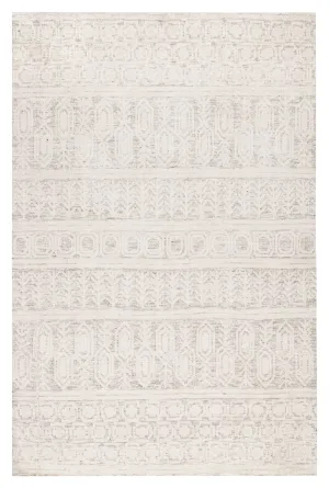 Delphine Ivory and Beige Tribal Transitional Rugmodern color block patchwork rug