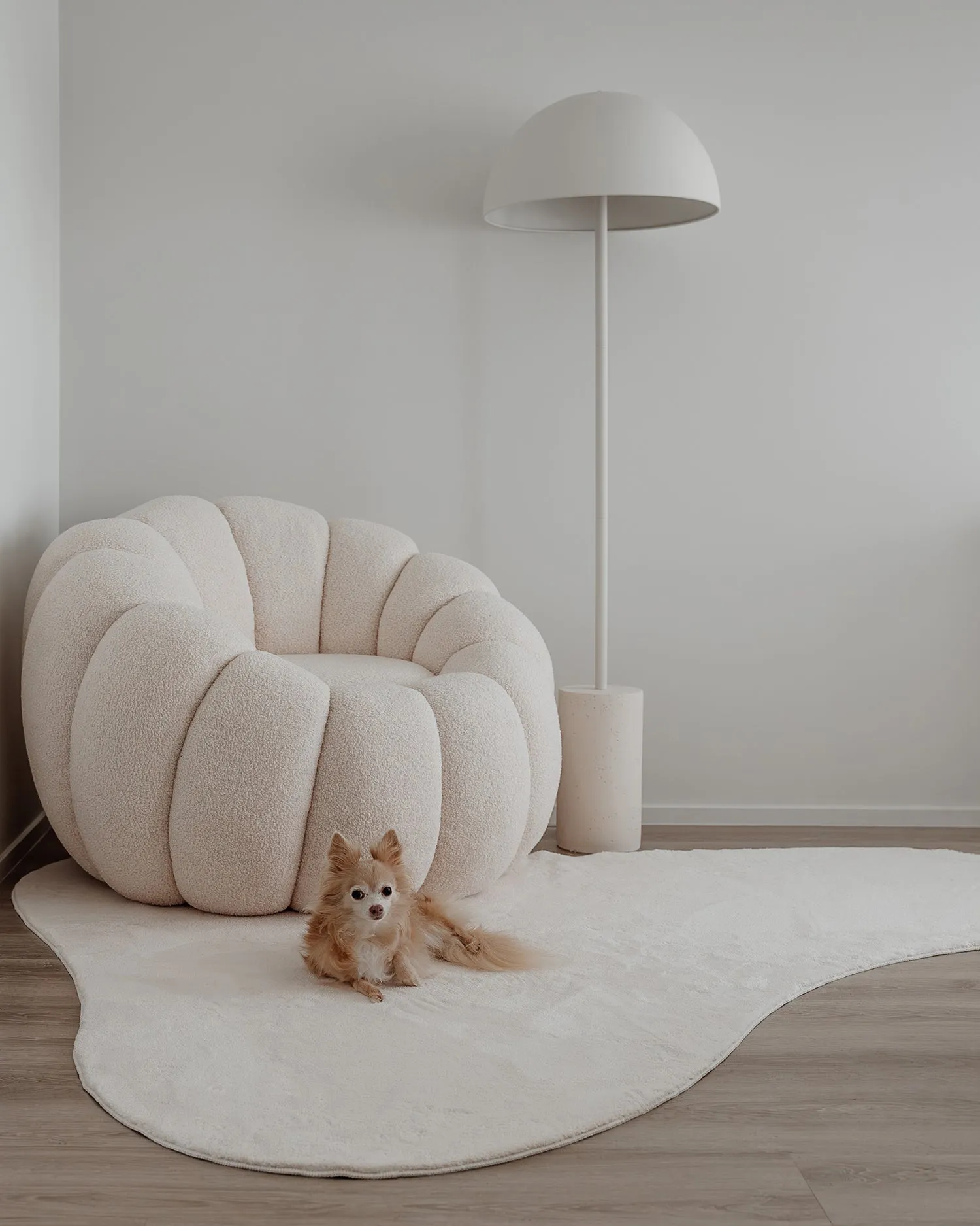 Demi Neutral Cream Irregular Shape Washable Rug
