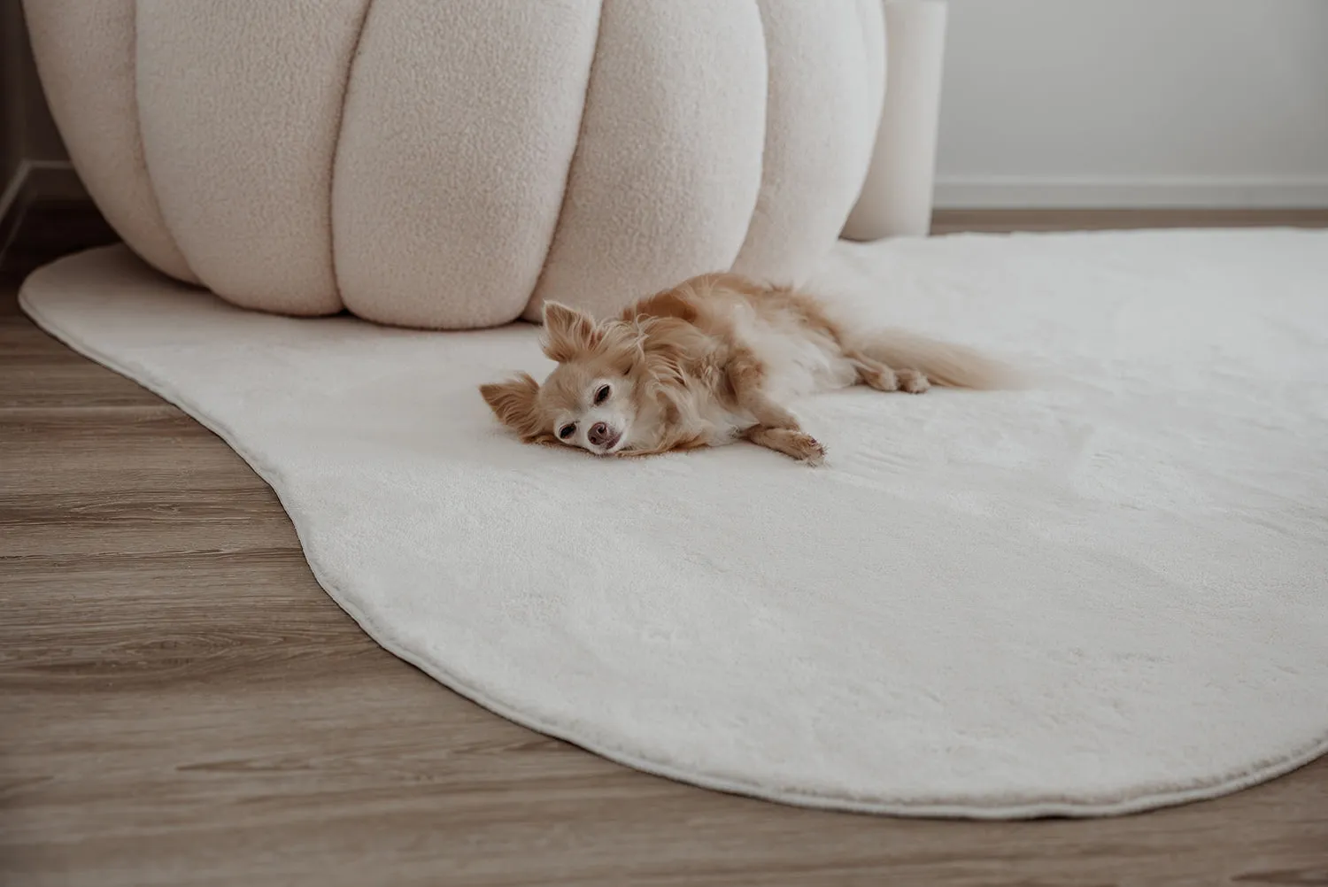 Demi Neutral Cream Irregular Shape Washable Rug