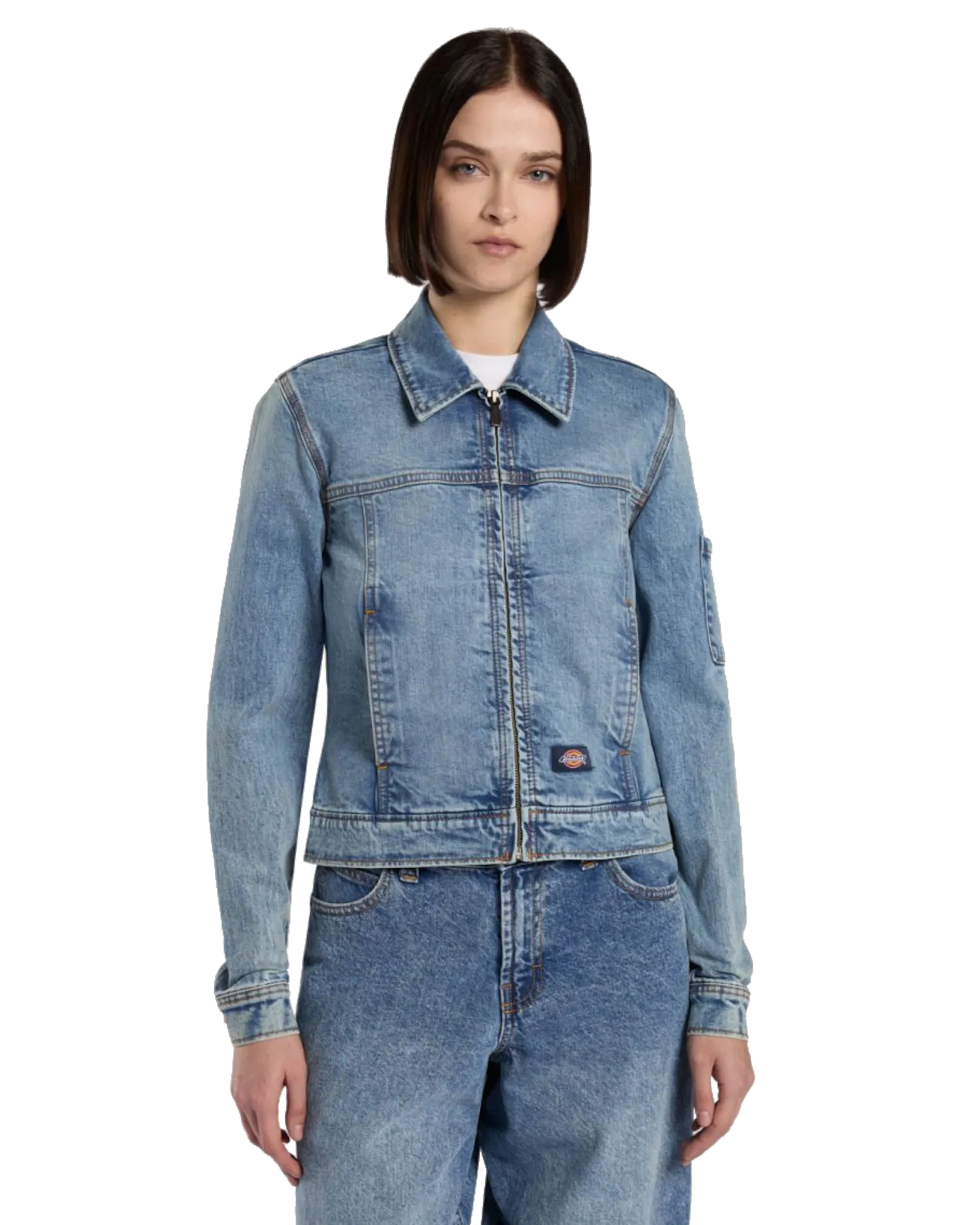 Denim Slim Jacket in Rinsed Blue Fade