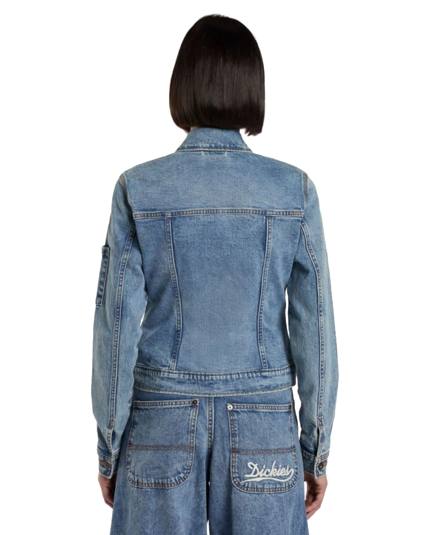 Denim Slim Jacket in Rinsed Blue Fade
