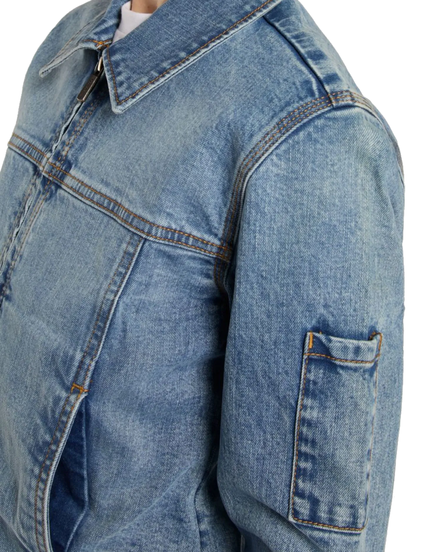 Denim Slim Jacket in Rinsed Blue Fade