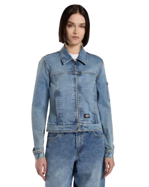 Denim Slim Jacket in Rinsed Blue Fade
