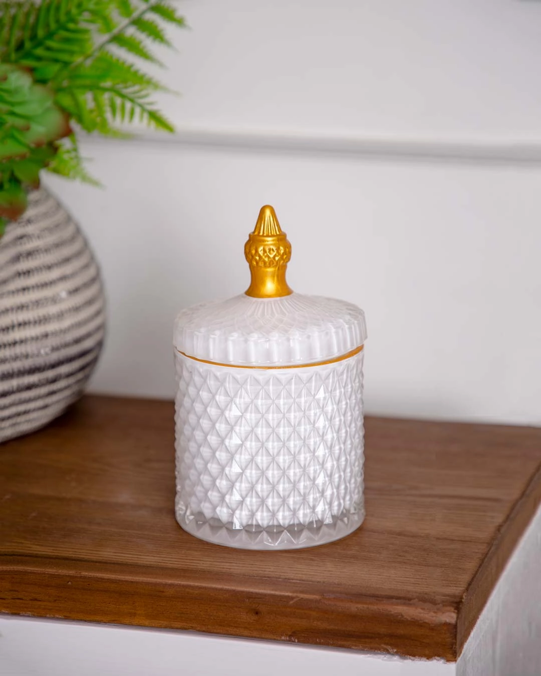 Diamond Candy Buffet Jar - Whitemodern kitchen decor ,kitchen dinner set ,dinnerware 