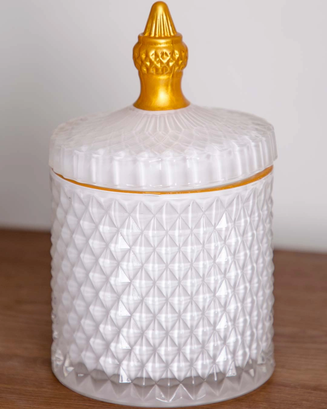 Diamond Candy Buffet Jar - White