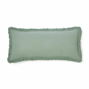 Diamond Fringe Cushion Cover 1000 X 450 Greenbedding sets ,throw blankets 