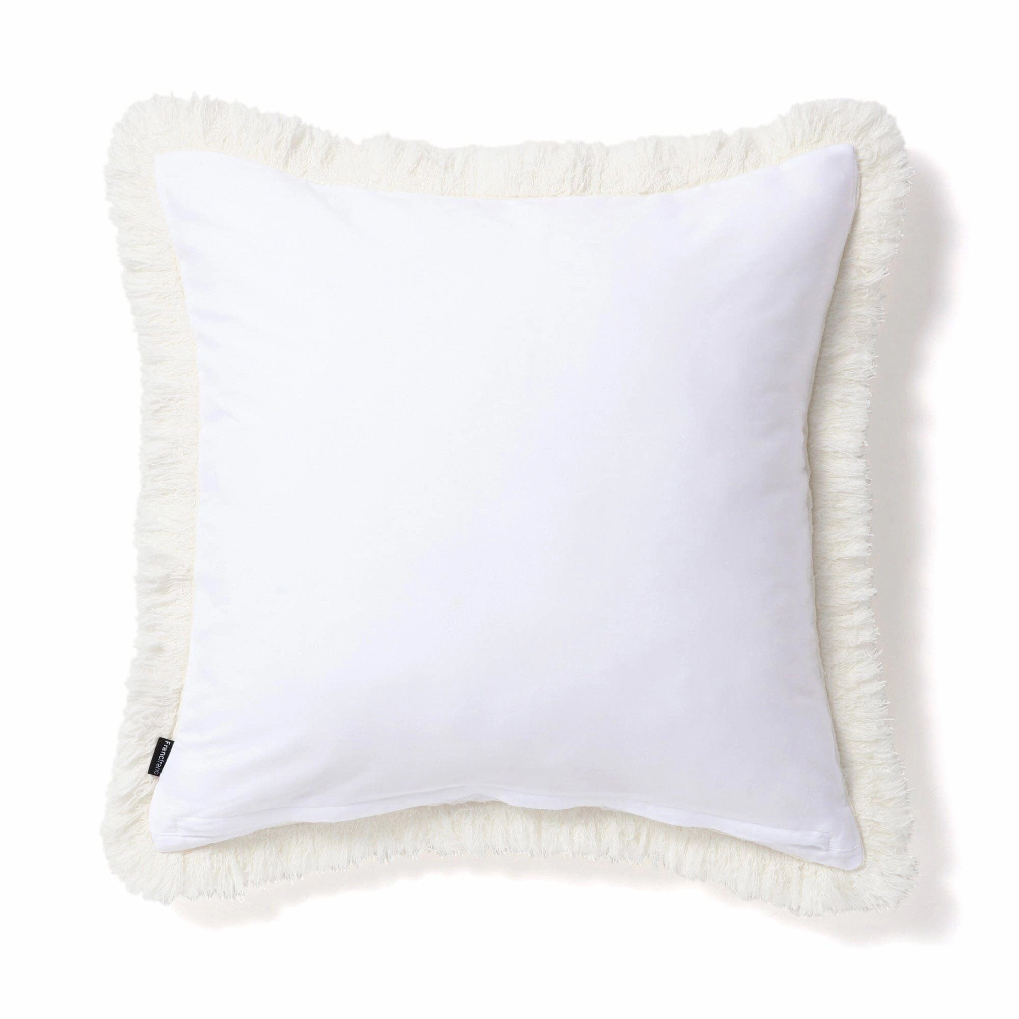 Diamond Fringe Cushion Cover 450 x 450  White