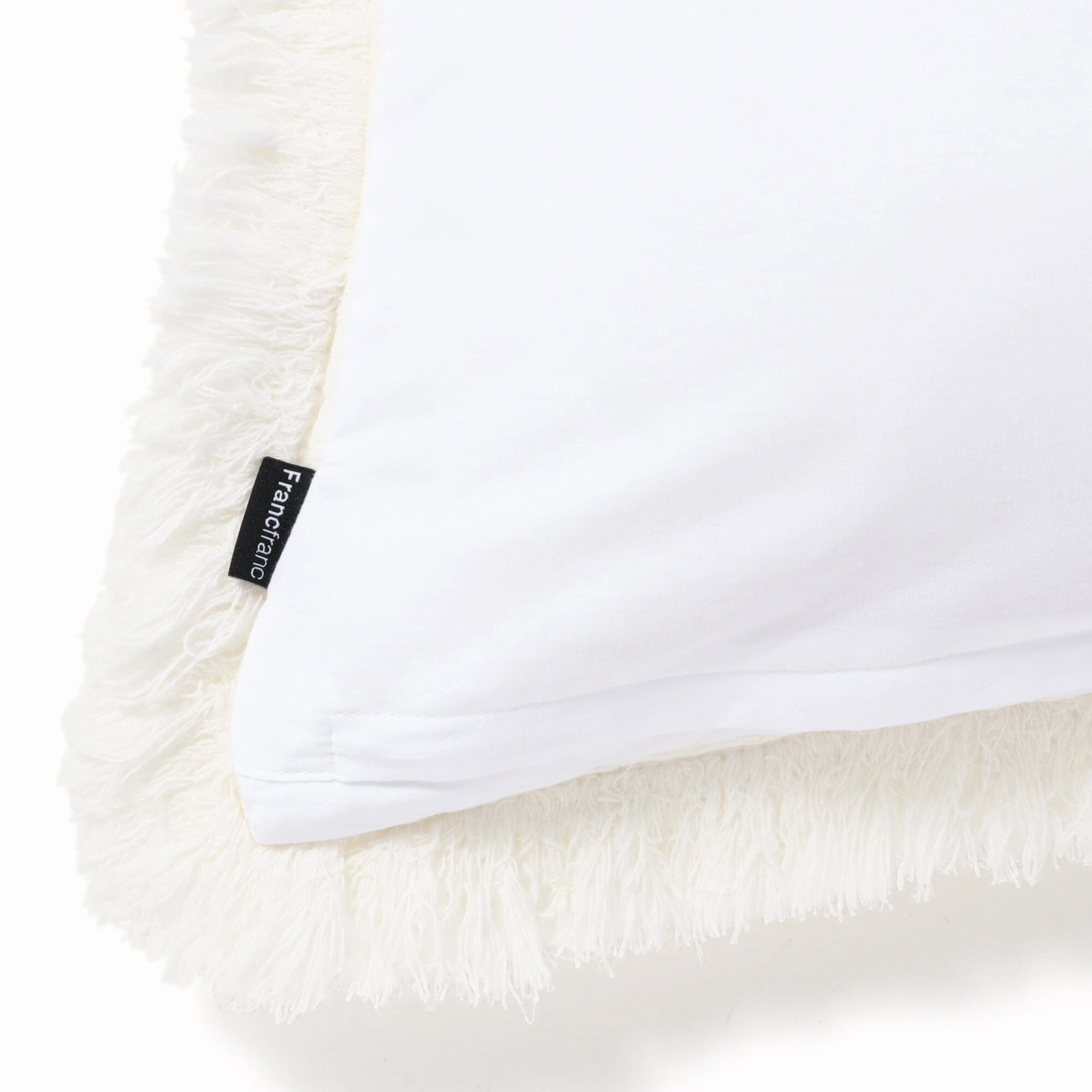 Diamond Fringe Cushion Cover 450 x 450  White