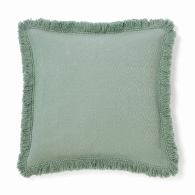 Diamond Fringe Cushion Cover 600 X 600 Greenbedding sets ,throw blankets 