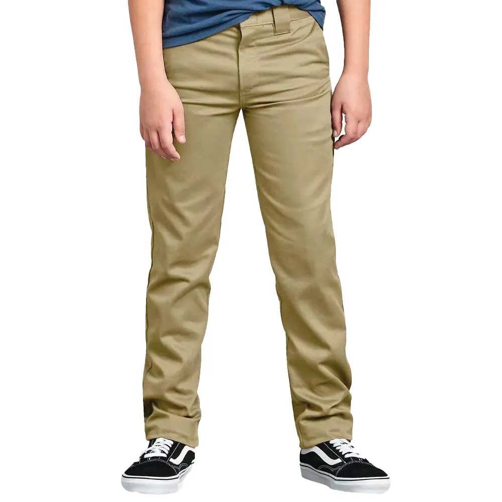 Dickies - Skinny Fit Straight Leg Youth Pants Khaki Dickies
