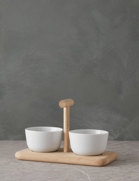 Dine Duo Condiment Set   Oak Base by LSA Internationalhome decor ,wall decor 