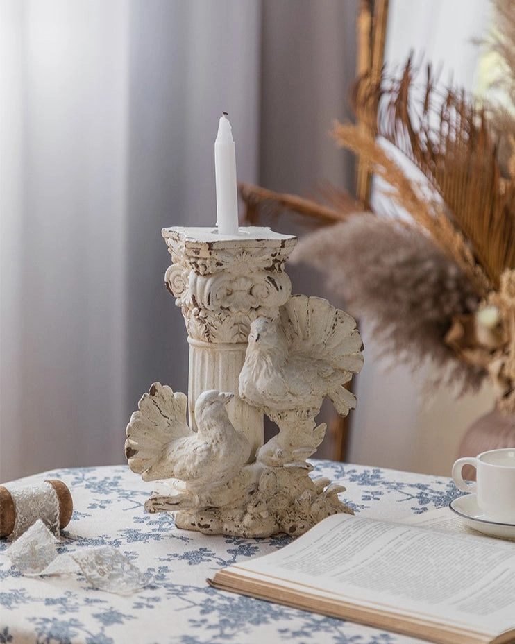 Distressed Finish Dove Candle Holderhome decor ,wall decor 