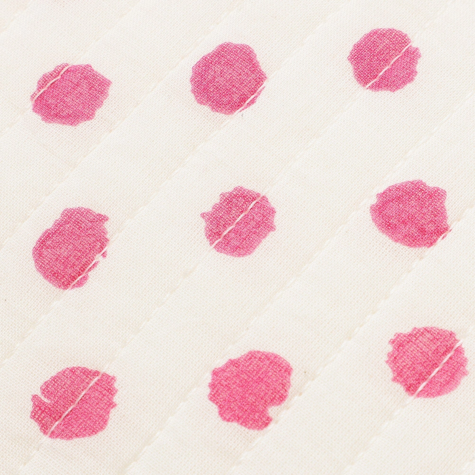 Dot Frill Cushion Cover 450 X 450 White X Pink