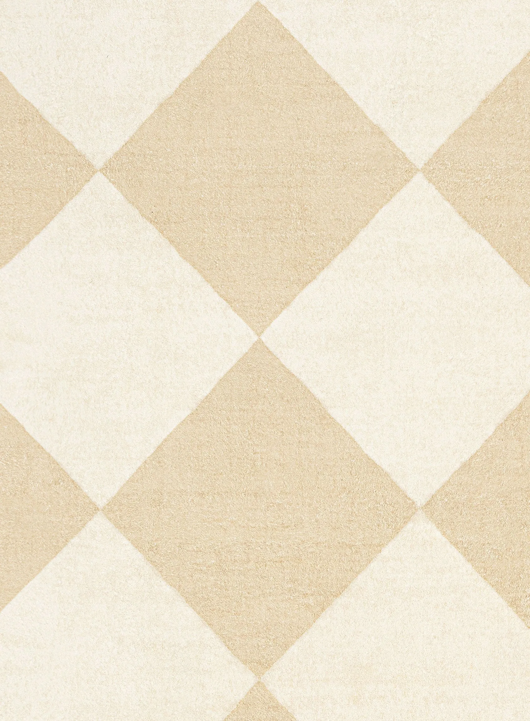 Doutzen Beige Cream Checkered Washable Rug