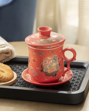 Dragon Infuser Tea Mug - Orangemodern kitchen decor ,kitchen dinner set ,dinnerware 