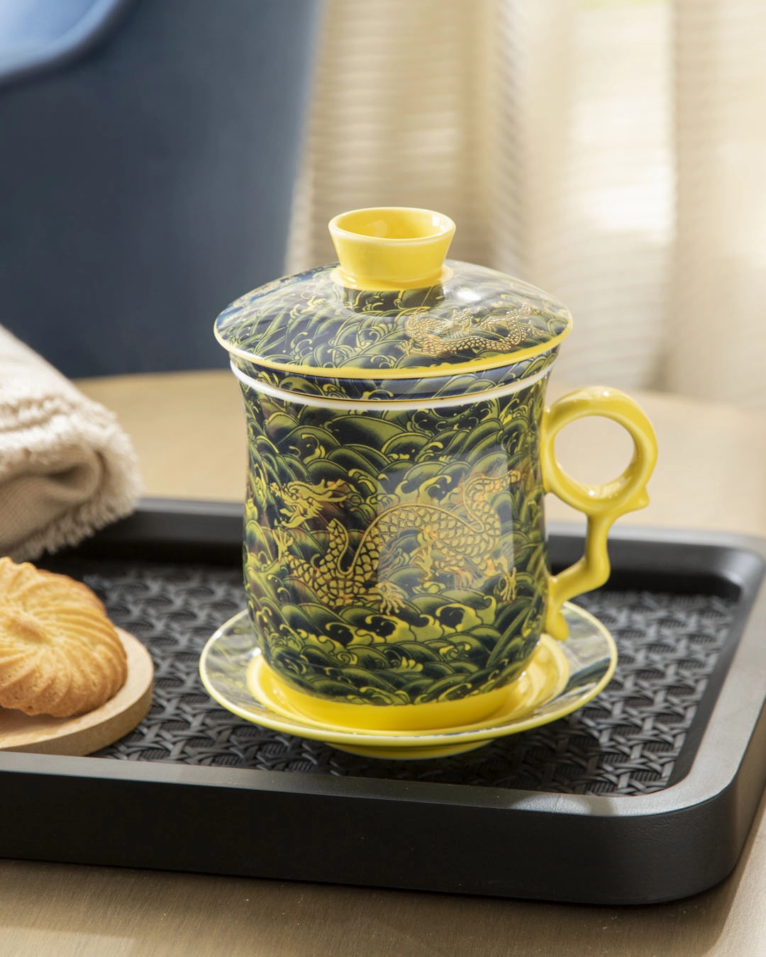 Dragon Infuser Tea Mug - Yellow