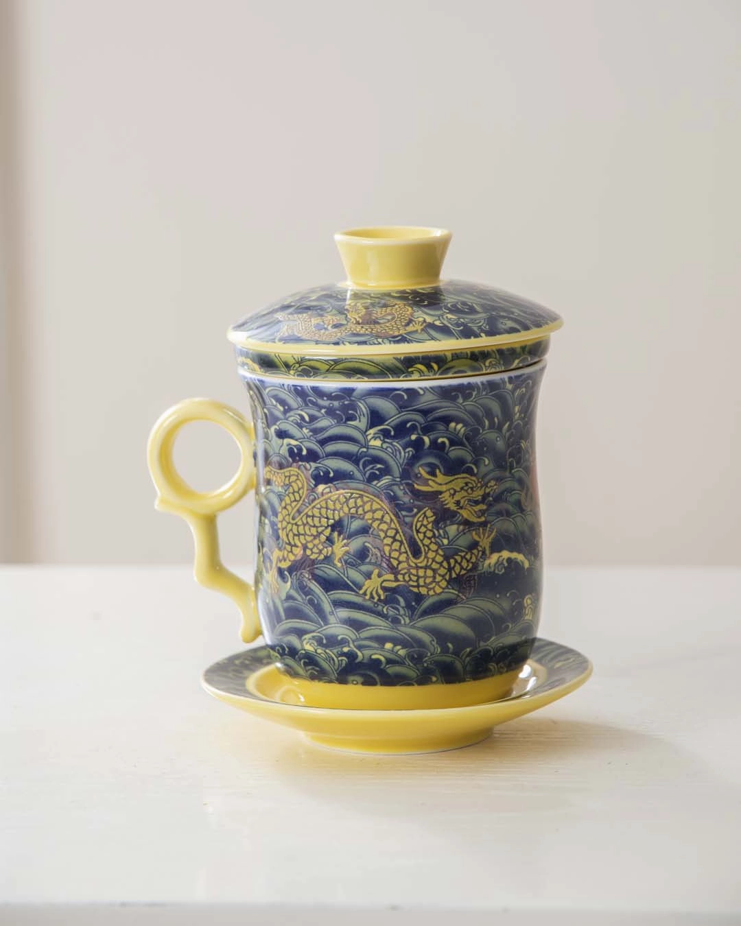 Dragon Infuser Tea Mug - Yellow