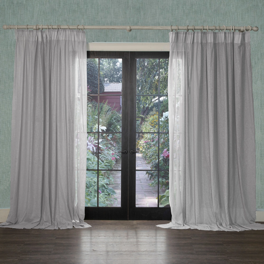 Draper Sheer Pencil Pleat Curtains Smoke