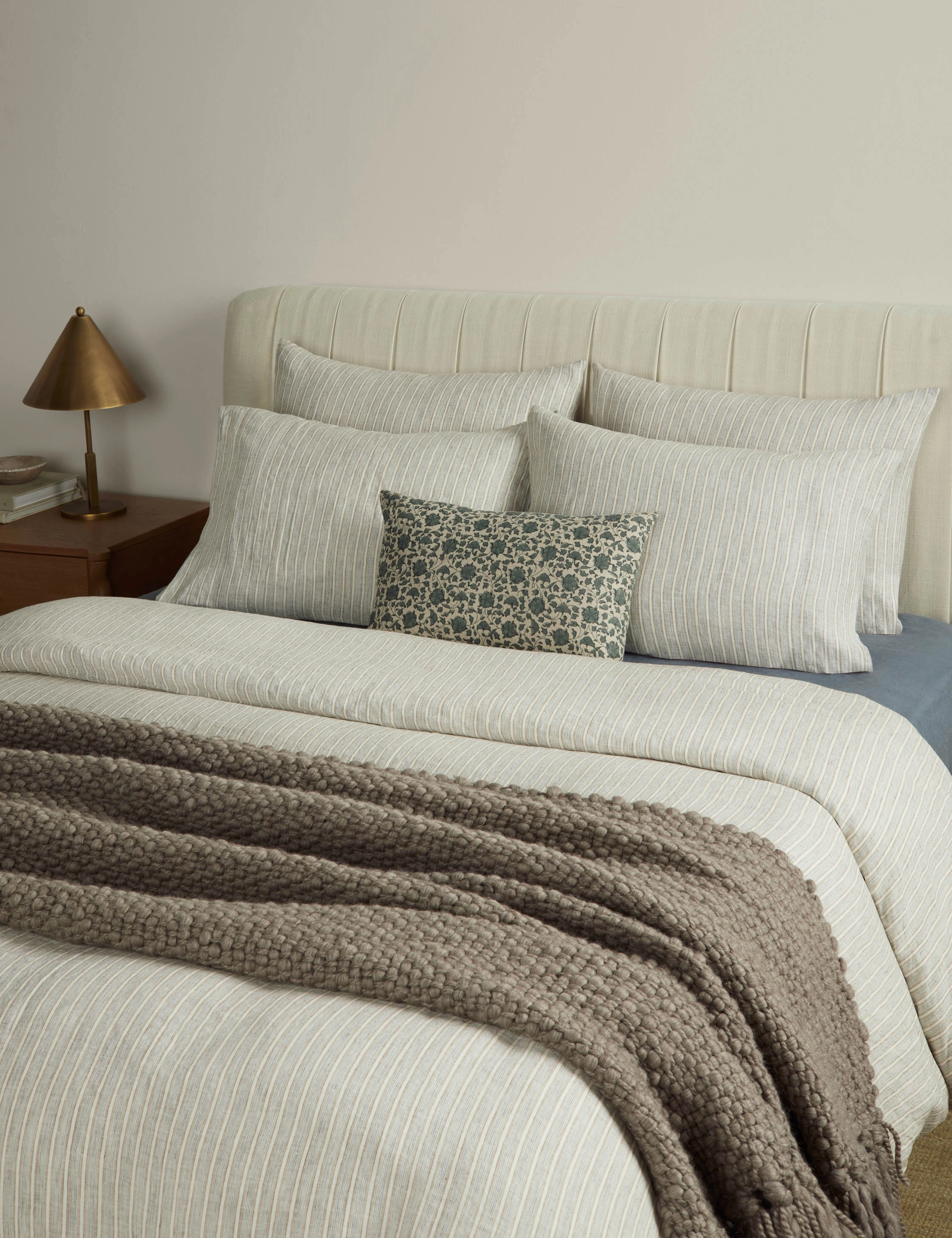 Eadlin Striped European Flax Linen? Duvet Coverbedding sets ,throw blankets 