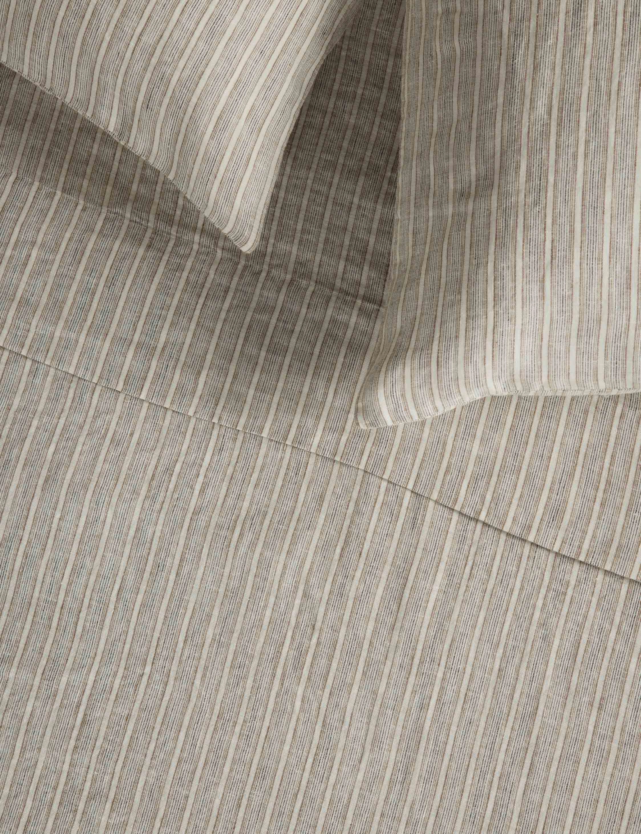 Eadlin Striped European Flax Linen? Sheet Setbedding sets ,throw blankets 