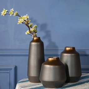 Earth and Bronze Ceramic Vasehome decoration ,modern home decor 