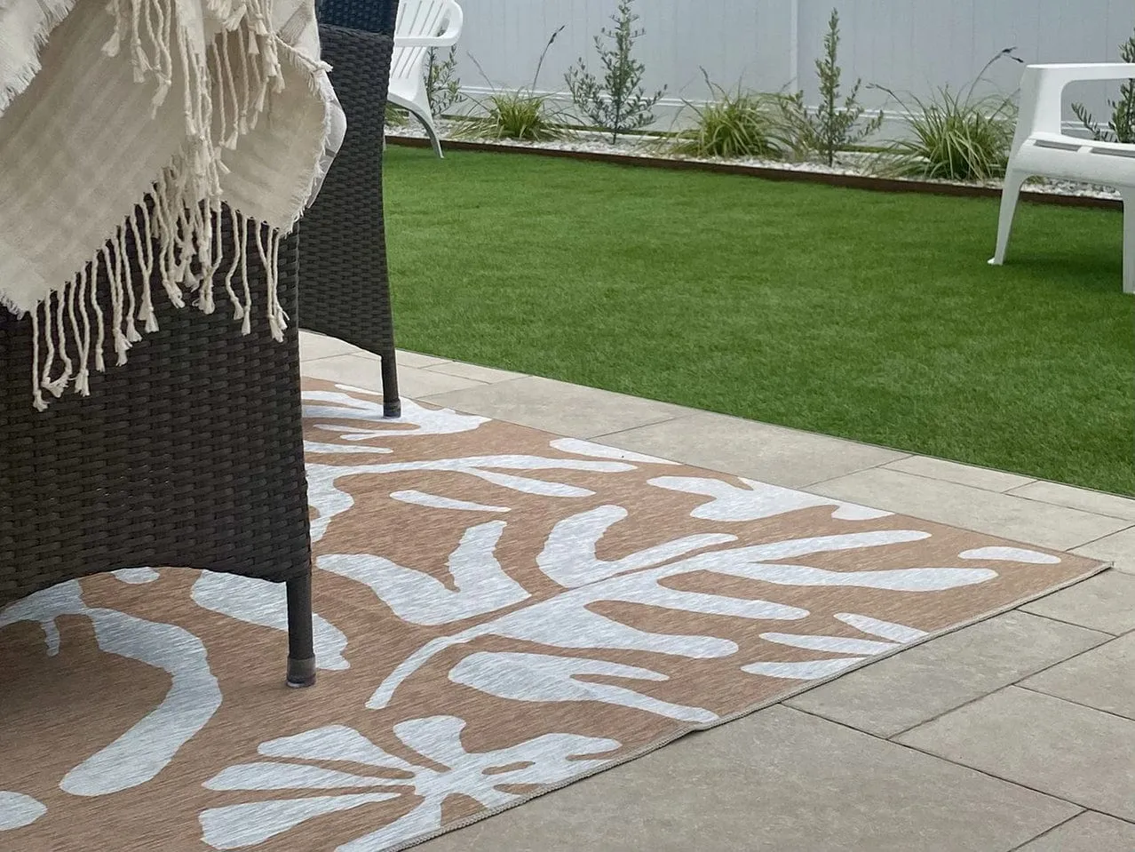 Edrielle Brown Cream Indoor Outdoor Washable Rug *NO RETURNS UNLESS FAULTY