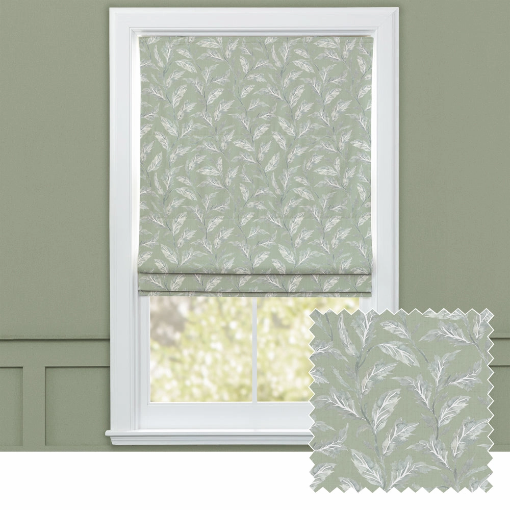 Eildon Printed Cotton Made to Measure Roman Blinds Mossbedding sets ,throw blankets 