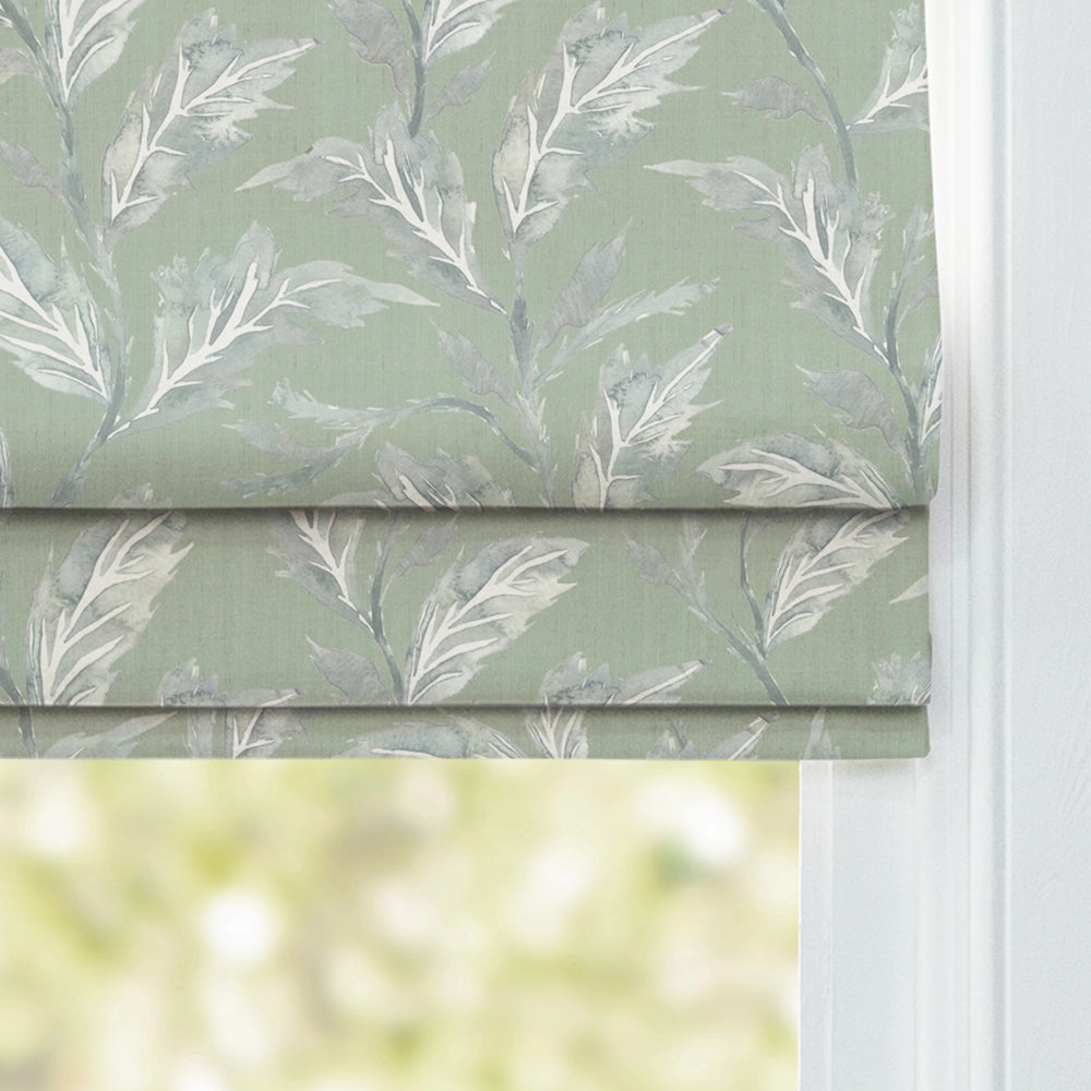 Eildon Printed Cotton Made to Measure Roman Blinds Moss