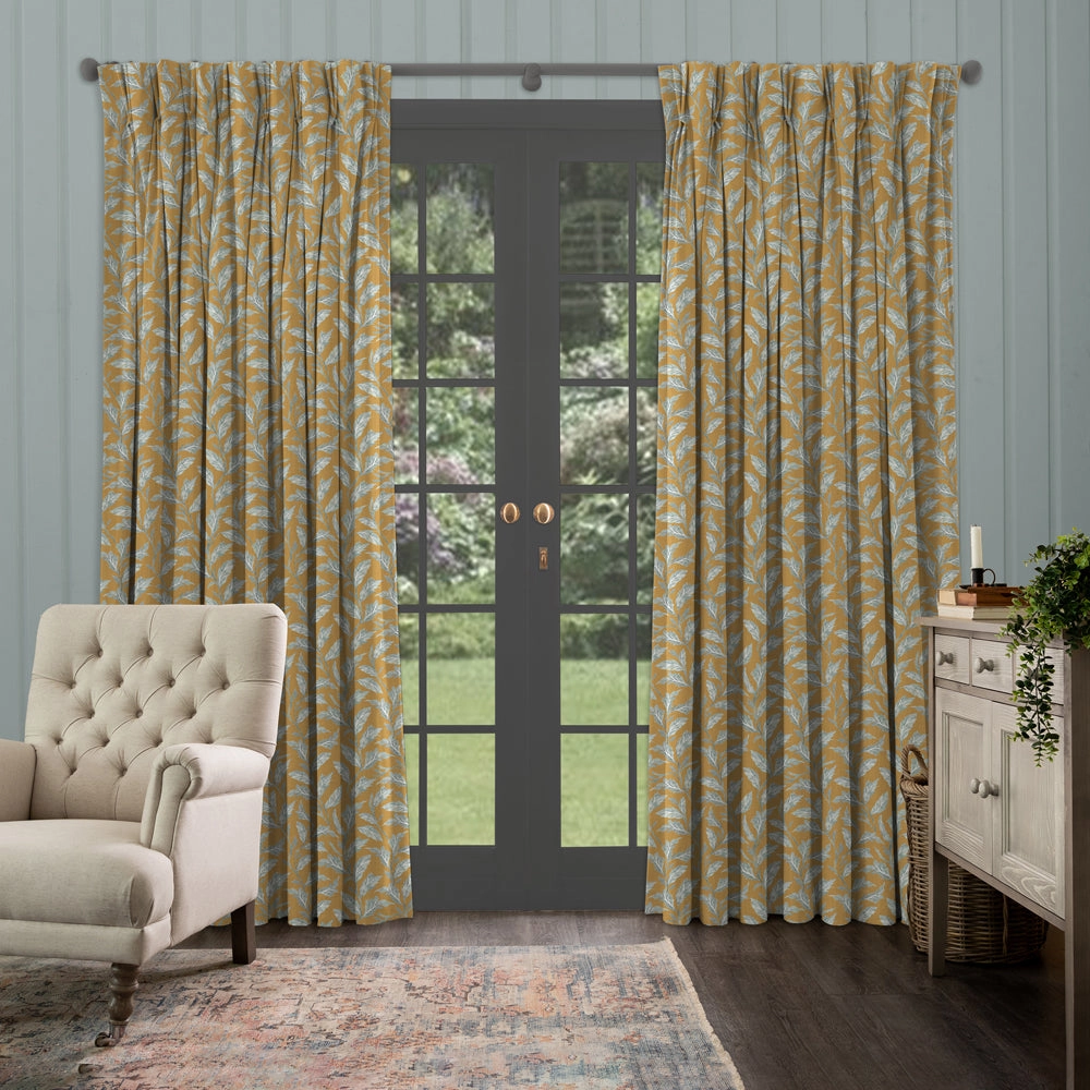 Eildon Printed Made to Measure Curtains Gold