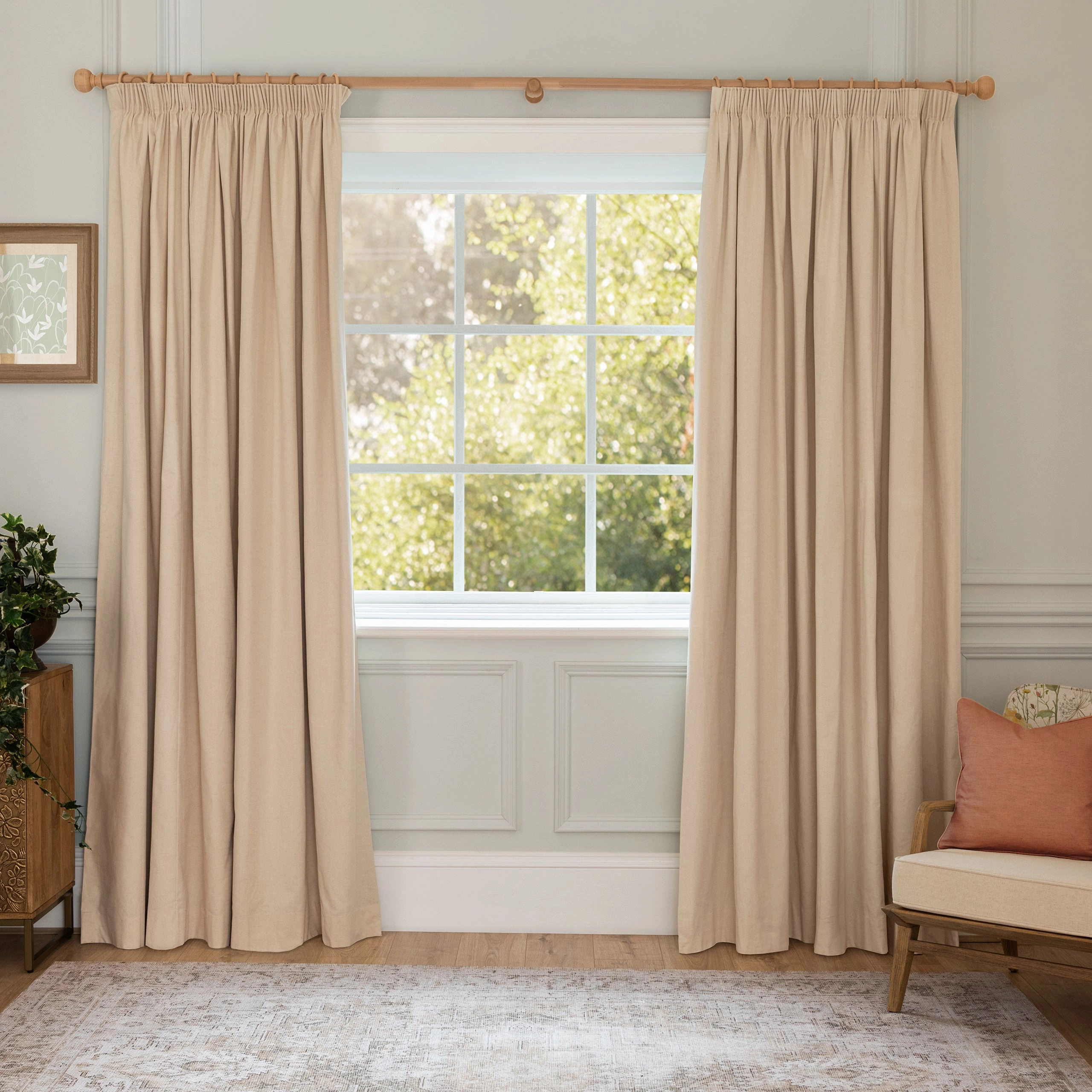 Eildon Printed Made to Measure Curtains Stone